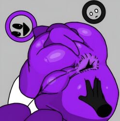 original_characters big_ass hand_on_ass spreading_own_ass grabbing_own_ass grabbing_ass disembodied_hand stickman circle_head blushing showing_anus anus backsack thighhighs legwear_only chunkylous chunkylous_(artist) az_(chunkylous) ballsack milo_(chunkylous)