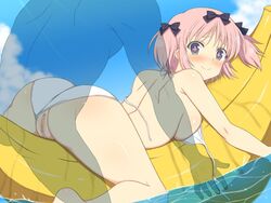 1boy 1girls accurate_art_style ass banana_boat blush breasts censored female hibari_(senran_kagura) pussy senran_kagura sex short_hair smile tagme vaginal_penetration yaomai