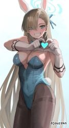 1girls 2d 2d_(artwork) 2d_artwork absurdly_long_hair asuna_(blue_archive) asuna_(bunny)_(blue_archive) belly belly_button big_breasts blonde blonde-haired_female blonde_female blonde_hair blonde_hair_female blue-eyed_female blue_archive blue_background blue_bowtie blue_bunnysuit blue_eyes blue_hair_ribbon blue_hair_tie blue_halo blue_leotard blue_ribbon blue_topwear bowtie breasts brown_legwear brown_pantyhose brown_tights bunny_ears bunny_tail bunnygirl bunnygirl_outfit bunnysuit busty busty_female busty_girl busty_teen busty_teenager cleavage collar digital digital_art digital_drawing digital_drawing_(artwork) digital_media digital_media_(artwork) drawing elbow_gloves elbows eyebrows_hidden_by_hair female female_focus female_only fingers gloves grin grinning grinning_at_viewer groin hair_covering_eye hair_over_eye hair_over_one_eye hair_ribbon hair_tie halo heart heart_hands high_resolution high_school_student highres hourglass_figure inguinal_crease inguinal_ligament jourd4n large_breasts lean_figure legwear leotard long_gloves long_hair looking_at_viewer midriff mole mole_on_breast mole_on_chest narrow_waist navel pantyhose parted_bangs parted_lips posing posing_for_the_viewer ribbon school_girl schoolgirl shoulders sign simple_background slender_body slender_waist slim_female slim_waist smile smiley_face smiling smiling_at_viewer solo standing teen_girl teenage_female teenage_girl teenager thick_thighs thighs topwear upper_body very_long_hair very_long_hair_female white_background white_bunny_ears white_collar white_elbow_gloves white_gloves white_hairband white_long_gloves wide_grin wide_hips young_female young_woman