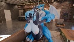 3d_(artwork) anthro apartment aquatic balls bandai_namco big_balls big_breasts big_penis blue_hair breasts cetacean curvy_figure digimon digimon_(species) digital_media_(artwork) doggystyle dolphin duo ekai-ben_(artist) exveemon eyes_closed female from_behind_position furniture genitals hair hand_behind_back hand_on_arm hi_res kitchen male male/female mammal moan modern_architecture multicolored_body muscular muscular_male nipples nude oceanic_dolphin orca penetration penile penile_penetration penis penis_in_vagina pink_nipples sex smile sofa toothed_whale two_tone_body vaginal vaginal_penetration zea_nalya