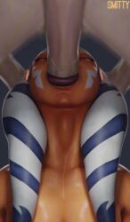 1boy 1girls 3d ahsoka_tano alien alien_girl animated deepthroat face_fucking fellatio human human_penetrating irrumatio light-skinned_male light_skin oral oral_sex orange_skin smitty34 sound star_wars sword_swallowing_position tagme throat_fuck video