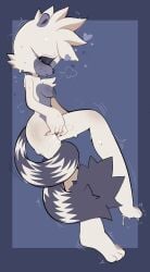anthro areolae breasts closed_eyes colored commission curled_tail exhaling fingering fingers full_color fur furry furry_female furry_only furry_tail grey_body jisoogunn lemur long_legs masturbating masturbation medium_breasts moan moaning nipples shaking simple_background sonic_(series) sonic_the_hedgehog_(series) standing_masturbation striped striped_fur stripes sweat sweatdrop sweating tangle_the_lemur text white_fur