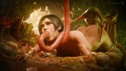 1girls 3d ada_wong ahe_gao alien ass_up ass_up_face_down barefoot breasts breeding cave cum_in_mouth cum_in_pussy dark_hair defeated detailed_background doggy_style double_penetration drooling eyes_rolling_back fast_headcrab_(half-life_2) half-life_(series) half-life_2 headcrab helpless interspecies legs_up monster monster_on_female nude oral_penetration parasite realistic restrained schwarz_kruppzo slime slimy spitroast tagme tentacle vaginal_penetration