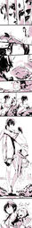 2boys absurdres ahoge ahoge_wag bar_censor censored comic dirt door erection food gloves hair_ornament hairclip highres horinochi_yogaru horita_horne horne_(website) implied_yaoi jacket jewelry katanarashi knocking long_image looking_at_another looking_away male mascot monochrome multiple_boys necklace no_panties open_fly penis plant ponytail pulling pushing_away silent_comic smile smiley_face sprout sweet_potato tall_image tearing_up