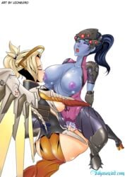 areolae blush breast_sucking breasts dickgirl erection female futa_on_female futanari intersex mercy nipples open_mouth otakusexart overwatch penetration penis pussy sex spread_legs uzonegro vaginal_penetration widowmaker