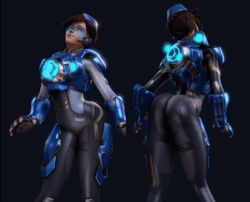 3d animated ass blizzard_entertainment cadet_oxton dance dat_ass female garrison_cap gif overwatch solo tracer