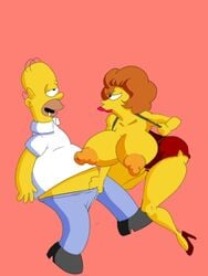 areola erect_nipples female homer_simpson huge_breasts human male maude_flanders maxtlat nipples the_simpsons