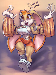 beer big_breasts breasts cream_the_rabbit female female_only hooters huge_breasts sega shorts sonic_(series) thefuckingdevil waitress