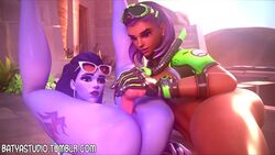 3d alternate_costume animated batyastudio blender cote_d'azur_widowmaker dildo duo female female_only insertion no_sound overwatch pussy sex_toy shorter_than_30_seconds sombra spread_legs tulum_sombra vaginal_insertion video widowmaker yuri