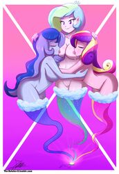 3girls big_breasts breast_grab breast_sucking breasts dean_cadance equestria_girls female friendship_is_magic genie hasbro hi_res highres humanized incest long_hair multicolored_hair my_little_pony nude princess_cadance_(mlp) princess_celestia_(mlp) princess_luna_(mlp) principal_celestia siblings signature sister sisters smooth_skin the-butch-x threesome vice_principal_luna yuri