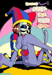 absurd_res anal anthro asking_to_stop balls bodily_fluids clothing de88a8le dialogue duo english_text erection eyeshadow female fool's_hat genital_fluids genitals glitch_productions gooseworx's_post-transition_jax_design gynomorph gynomorph/female hand_on_penis hat headgear headwear hi_res humanoid intersex intersex/female jax_(tadc) jester lagomorph leaking_precum leporid makeup mammal nude_gynomorph oral penis perineum pomni_(tadc) precum precum_on_ground questionable_consent rabbit rimming saliva_on_anus sex speech_bubble text the_amazing_digital_circus tongue tongue_out trans_(lore) trans_woman_(lore) vein veiny_penis
