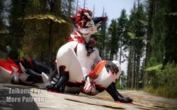 16:10 3d_(artwork) anthro balls digital_media_(artwork) dragon fluffgan fluffy fluffy_tail genitals hi_res knot male mythological_creature mythological_scalie mythology paws penis pose scalie seductive solo tail tongue tongue_out widescreen zeiko_miray_(character) zeikomiray