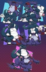anal anal_penetration anthro balls bandai_namco belly big_butt bodily_fluids butt cum cum_on_face denilsexo digimon digimon_(species) duo english_text erection facesitting gazimon genital_fluids genitals glans hi_res hot_dogging irrumatio male male/male male_penetrated male_penetrating male_penetrating_male masturbation oral orgasm overweight penetration penile penile_penetration penis penis_in_ass penis_in_mouth sex shoutmon sitting sitting_on_another text