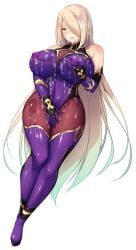 1girl bare_shoulders blonde_hair blush bodysuit boots breasts bukkake covered_navel covered_nipples covering_crotch covering_privates cum cum_on_body cum_on_breasts cum_on_clothes cum_on_hair curvy elbow_gloves facial fishnets full_body game_asset gloves gold_trim grabbing_own_breast gradient_hair hair_over_one_eye huge_breasts impossible_clothes kongeraatio large_variant_set leotard long_hair looking_at_viewer masturbation multicolored_hair ninja non-web_source open_mouth parted_lips purple_bodysuit rokujou_sion self-datamine shiny_clothes simple_background skin_tight slime_(substance) smile solo tachi-e taimanin_suit taimashi_ayano tears thigh_boots thighhighs thighs transparent_background variant_set very_long_hair yellow_eyes