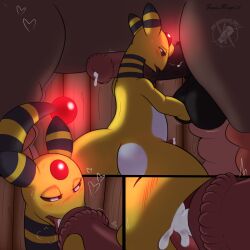 1:1 absurd_res add ampharos animal_genitalia animal_penis anthro anthro_on_feral ball_fondling balls barn bestiality blush bodily_fluids body_worship cum cum_in_mouth cum_inside duo equid equine equine_genitalia fellatio fence feral fondling generation_2_pokemon generation_7_pokemon genital_fluids genital_worship genitals glowing glowing_tail hi_res male male/male mammal mudsdale night nintendo open_mouth oral penile penis penis_worship pokemon pokemon_(species) sex simple_background tail travis_mayer yellow_body