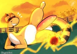 absurd_res ampharos ashfordkingston balls big_balls big_penis feral generation_2_pokemon genitals hi_res male nintendo penis pokemon pokemon_(species) solo