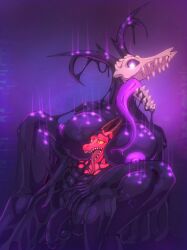 abs abstract_background american_mythology anthro antlers balls between_breasts big_breasts black_body bone breasts corruption dragon female genitals glistening glistening_body glowing glowing_eyes glowing_nipples glowing_spots glowing_tongue goo_creature hand_on_hip hi_res horn huge_breasts hyper hyper_breasts indigenous_north_american_mythology larger_female male male/female mythological_creature mythological_scalie mythology nipples north_american_mythology nude nude_anthro open_mouth orange_sclera penis permaclot purple_eyes purple_nipples red_body red_eyes scalie shaded size_difference skull skull_head slime spots teeth teeth_showing tongue tongue_out wendigo