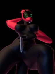 3:4 3_fingers 3d_(artwork) ada.tv animal_genitalia anthro bedroom_eyes bevy_(ada.tv) big_breasts black_background black_body black_skin blender_(artwork) blender_cycles_(artwork) breasts countershading digital_media_(artwork) erection eyebrows featureless_breasts fingers genital_slit genitals green_eyes grey_penis gynomorph hand_behind_own_head hand_on_belly hi_res intersex looking_at_viewer lying narrowed_eyes nude on_back penis presenting presenting_penis red_body red_skin reverse_countershading seductive simple_background solo synth_(vader-san) tapering_penis tongue tongue_out