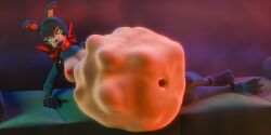 2:1 3d_(artwork) animatronic anthro belly big_belly blue_body breasts bunnnyboi digital_media_(artwork) female five_nights_at_freddy's five_nights_at_freddy's_2 green_eyes hi_res huge_belly hyper hyper_belly lagomorph leporid looking_at_viewer machine mammal multicolored_body nude oral_vore rabbit robot scottgames seductive simple_background toy_bonnie_(fnaf) unwilling_prey vore white_body