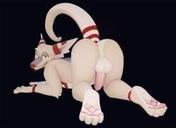3d_(artwork) all_fours anthro anus ass_up balls butt canid canine canis coyote digital_media_(artwork) genitals humanoid_genitalia humanoid_penis hybrid kale_(covertcanine) looking_at_viewer looking_back looking_back_at_viewer male mammal nude penis presenting presenting_hindquarters raised_tail rear_view smile solo tail zairiza