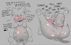 after_transformation ahoge animal_genitalia animal_vulva asking_for_help begging_to_stop belly bestiality bestiality_humiliation blush blush_lines bodily_fluids canine_genitalia canine_vulva dialogue duo english_text eyewear female feral feral_penetrated feral_temptation gender_transformation generation_4_pokemon genitals glasses hair human human_on_feral human_penetrating human_penetrating_feral humiliation implied_transformation instant_loss_2koma interspecies looking_at_another's_penis looking_at_own_vulva looking_at_viewer lying mammal multi_nipple nintendo nipples on_back orifice_tugging pedophilia_humiliation penetration penile penile_penetration pokemon pokemon_(species) pokephilia_humiliation prolapse questionable_consent sex shen_(snepause) shinx snepause solo tears text transformation vaginal vaginal_penetration vaginal_tugging vulva wearing_glasses