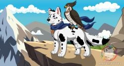 absurd_res animal_genitalia animal_penis avian balls big_balls bird blue_eyes canid canine canine_genitalia canine_penis canis cel_shading cloaca collar dalmatian dalsky_(dalmatian_and_husky) domestic_dog falcon falconid fan_character feral fluffy fluffy_ears fluffy_fur fluffy_tail fur genitals green_eyes hi_res husky male mammal markings marvispot84 mixed_breed mountain nordic_sled_dog paw_patrol penis peregrine_falcon scar scarf shaded sheath siberian_husky solo spitz spots spots_(oc_marvispot84) spotted_body spotted_fur tail white_body white_fur