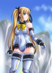 1girls blonde blonde-haired_female blonde_female blonde_hair blue_eyes breasts dead_or_alive female long_hair marie_rose marie_rose_(devilish_servant_against_the_splashing_waves) official_alternate_costume one-piece_swimsuit small_breasts swimsuit thighhighs twintails variant_set white_one-piece_swimsuit white_swimsuit white_thighhighs