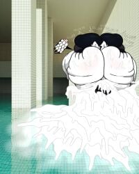 1boy 1futa absurdly_large_cock anal ass ass_grab black_body black_hair carrying cum cum_in_ass excessive_cum femboy femboysub fingerless_arm_sleeves futadom futanari glasses hyper_ass impregnation karelia_futanari_(acerattman) lagomorph male massive_balls red_eyes rough_sex size_difference smiler_(the_backrooms) stemingbunbun stemingbunbun_(character) tail the_backrooms the_poolrooms thick_thighs water white_eyes wide_hips