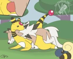 5:4 ampharos animated animated_gif bodily_fluids bovid cap'n caprine clitoris close-up countershading doggystyle duo female feral from_behind_position generation_2_pokemon generation_7_pokemon genital_fluids genitals interspecies lycanroc male male/female mammal mareep midday_lycanroc nintendo penetration penis pokemon pokemon_(species) sex sheep short_loop short_playtime vaginal vaginal_fluids vaginal_penetration voyeur vulva