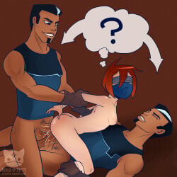 anal_sex blindfold double_penetration ninjakitty ninjakitty_(character) twins vaginal_sex