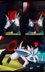 abdominal_bulge absurd_res animal_genitalia animal_vulva balls big_balls big_penis bodily_fluids canine_genitalia canine_vulva comic cum cum_on_face digital_media_(artwork) duo eeveelution erection fan_character female feral generation_1_pokemon genital_fluids genitals hi_res huge_balls huge_penis invee_(redeye) jolteon kurai_(sgtmiller1233) male male/female nintendo nipples penetration penile penile_penetration penis penis_in_vagina pokemon pokemon_(species) redeye sex size_difference tail vaginal vaginal_penetration vulva