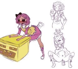 1girls 2d_(artwork) 2d_artwork bdsm blush blush_stickers bondage boots bottomless bound_wrists bow box button_eyes clothes_lift crate crumbs_sugar_cookie cuffs digital_media_(artwork) dildo dildo_riding disembodied_limb doll doll_girl dress dress_lift female female_masturbation finger_in_another's_mouth fingering fingering_pussy gloves hair_bow hair_ornament handcuffs human humanoid lalaloopsy light-skinned_female light_skin living_doll masturbation object_insertion open_mouth pink_hair pussy restrained sex_toy short_hair simple_background spread_legs symbol-shaped_pupils tears treasure_chest uncommon_stimulation unknown_artist vaginal vaginal_object_insertion white_background wide_hips