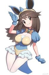 1girls big_breasts brown_hair cosplay female female_only game_freak gonzarez gonzarez1938 leaf_(pokemon) nidoqueen_(cosplay) nintendo pokemon pokemon_(cosplay) pokemon_frlg solo