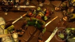 3d 3d_(artwork) artist_logo breasts brother_fuzzman brown_hair crowd exhibition female_orc green_skin indoors nipples orc_(warcraft) orc_female orc_male partially_clothed partially_nude sex sword tusks vaginal_penetration warcraft weapons world_of_warcraft