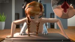 3d animated anna_(frozen) bestiality canine disney doggy_style feral frozen_(film) knot nipples no_sound penis pussy sex video zettle69 zoophilia