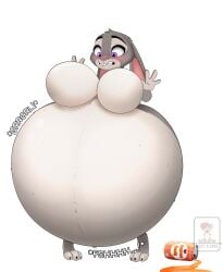 2025 alpha_channel anthro belly belly_expansion beverage beverage_can big_belly big_breasts black_eyebrows blush breasts buckteeth colored digital_media_(artwork) disney expansion eyebrows female grey_body grey_ears gurgle_(sound_effect) hi_res huge_belly huge_breasts hyper hyper_belly inflation judy_hopps just-a-cake lagomorph leporid looking_down looking_down_at_self mammal motion_lines multicolored_body navel nude nude_anthro nude_female onomatopoeia pink_inner_ear pink_nose purple_eyes rabbit rumbling_stomach shaded simple_background soda soda_inflation solo sound_effects surprised_expression swelling teeth text three-quarter_view transparent_background two_tone_body watermark white_body zootopia