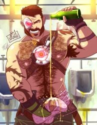 1boy armpit_hair bara barazoku beard big_bulge big_penis boner bulge bulge_through_clothing clothing cybernetic_eye daddy erection erection_under_clothes facial_hair hairy_chest kano_(mortal_kombat) looking_at_viewer male male_nipples male_only male_pubic_hair manly mature_male mortal_kombat mortal_kombat_11 moustache muscular_male netherrealm_studios nipples penis penis_outline solo solo_male underwear usagi_(artist)