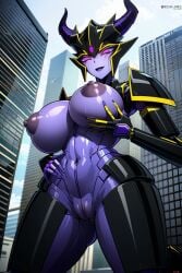 1robot_girl ai_generated airachnid armor armored_female big_breasts big_nipples blush cybertronian female nipples purple_pussy robot_girl robot_humanoid roger1011 transformers transformers_prime