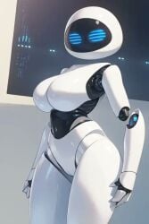 1robot_girl ai_generated big_breasts blue_eyes eve_(wall-e) looking_at_viewer roger1011 thick_thighs wall-e