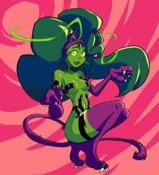 ass beast_boy beast_girl_(dc) breasts claws darkstalkers dc gearfou genderswap_(mtf) revealing_clothes rule_63 rule_63 smile tagme teen_titans thighs