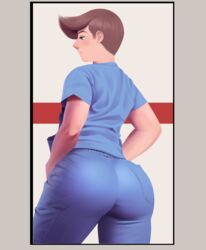 ass big_ass femboy fruit_basket_(jamesab) jamesab lucas_murphy_(jamesab) male male_only nurse original_character solo solo_male twink