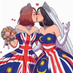 ai_generated british british_flag countryhumans countryhumans_girl flag malaysia malaysia_(countryhumans) malaysia_flag united_kingdom_(countryhumans) yuri