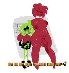 1boy 1futa aliasing areolae ass ass_bigger_than_head balls barefoot belly big_breasts breasts chubby chubby_female color completely_nude completely_nude_female dialogue digital_drawing_(artwork) duo english_text face flaccid fnaf fnf_mods friday_night_funkin full_body futanari green_body green_skin huge_breasts huge_cock humanoid humanoid_penis imminent_sex male moroon_(friday_night_funkin) moroon_gag naked naked_female nervous nipples nude nude_female ourple_guy_(fnf_mod) penis pixel pixel_(artwork) pixel_art pussy pussy_juice red_areola red_body red_skin smile standing text thepinkthing thick_thighs white_background