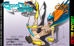 batgirl batman:_the_animated_series batman_(series) blue_eyes boots breasts cape dc_comics dcau dildo female female_only gloves hairy_pussy legs lipstick long_hair mask nipples nude open_mouth peter_pansey pussy red_hair shadow teeth the_new_batman_adventures tongue