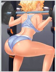 1girls blonde_hair female female_only gym gym_clothes nutaku sexy_beaches skylar_(sexy_beaches)