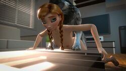 3d animated anna_(frozen) bestiality canine disney doggy_style frozen_(film) nipples no_sound sex video zettle69 zoophilia