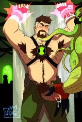 armpit_hair bara barazoku beard ben_10 ben_10000 ben_tennyson big_penis blush cartoon_network chubby chunky cum cum_drip cum_dripping_from_penis dad_bod daddy dilf erection gay genital_fluids hairy_chest male male/male male_nipples male_only male_pubic_hair manly mature_male muscular_male nipples penis principeconejoo usagi_(artist)