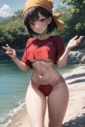 ai_generated bandana black_hair dragon_ball dragon_ball_gt pan_(dragon_ball) short_hair tagme underboob underwear