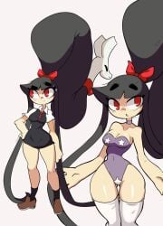 big_breasts breasts cleavage female gaghiel_(diives) lucyfercomic red_eyes thick_thighs tiny_waist wide_hips