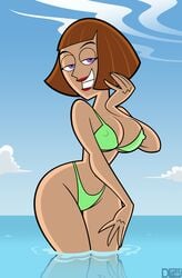 alternate_version_available big_breasts bikini breasts danny_phantom dlt erect_nipples female female_only in_water large_ass looking_at_viewer madeline_fenton milf nipple_bulge nipples ocean thick_thighs thong thong_bikini